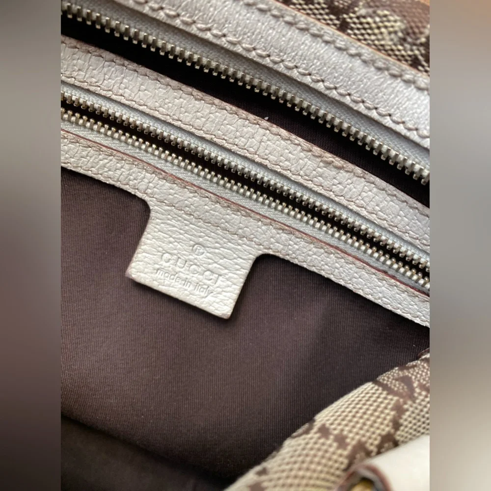 Gucci GG Charmy Boston Bag with dust bag Monogram Canvas leather trim Handbag - Picture 5 of 17